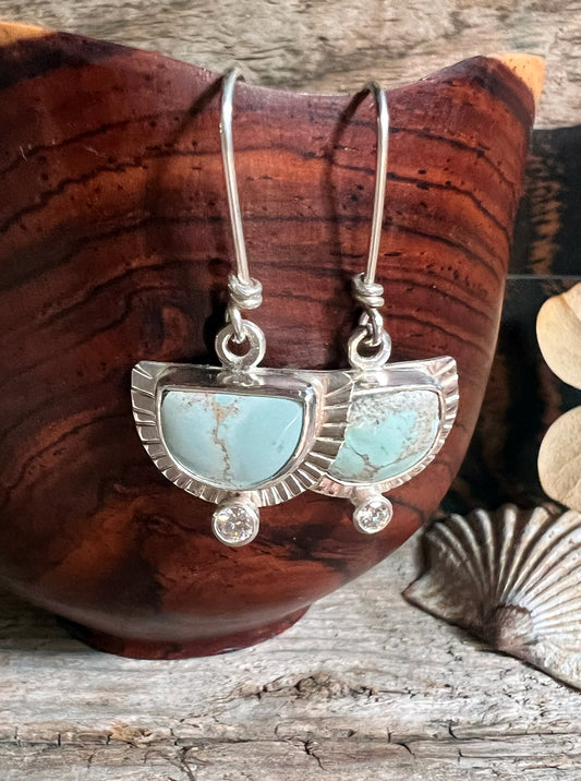 Radiance Earrings with Turquoise + Moissanite