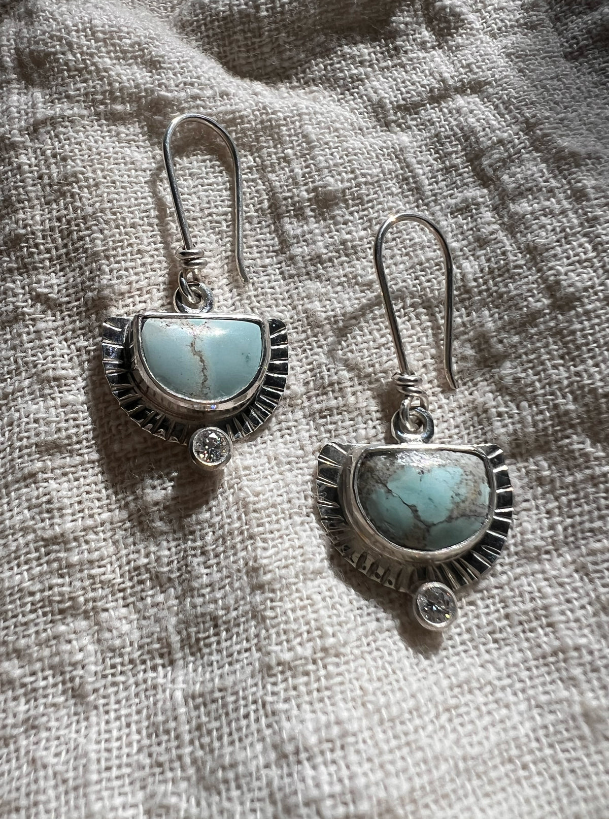 Radiance Earrings with Turquoise + Moissanite