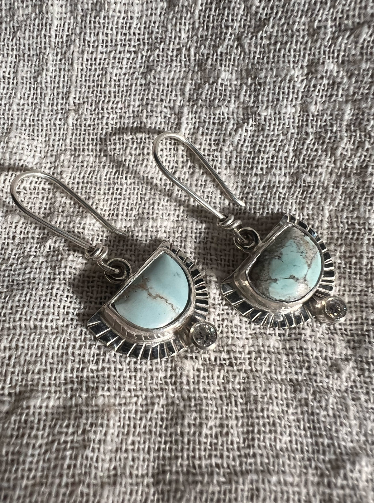 Radiance Earrings with Turquoise + Moissanite