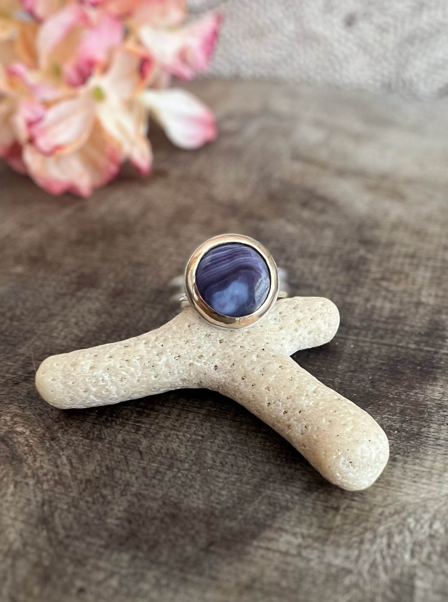 Vessel Ring with Wampum Set in 14k Gold Fill • Size 9.5