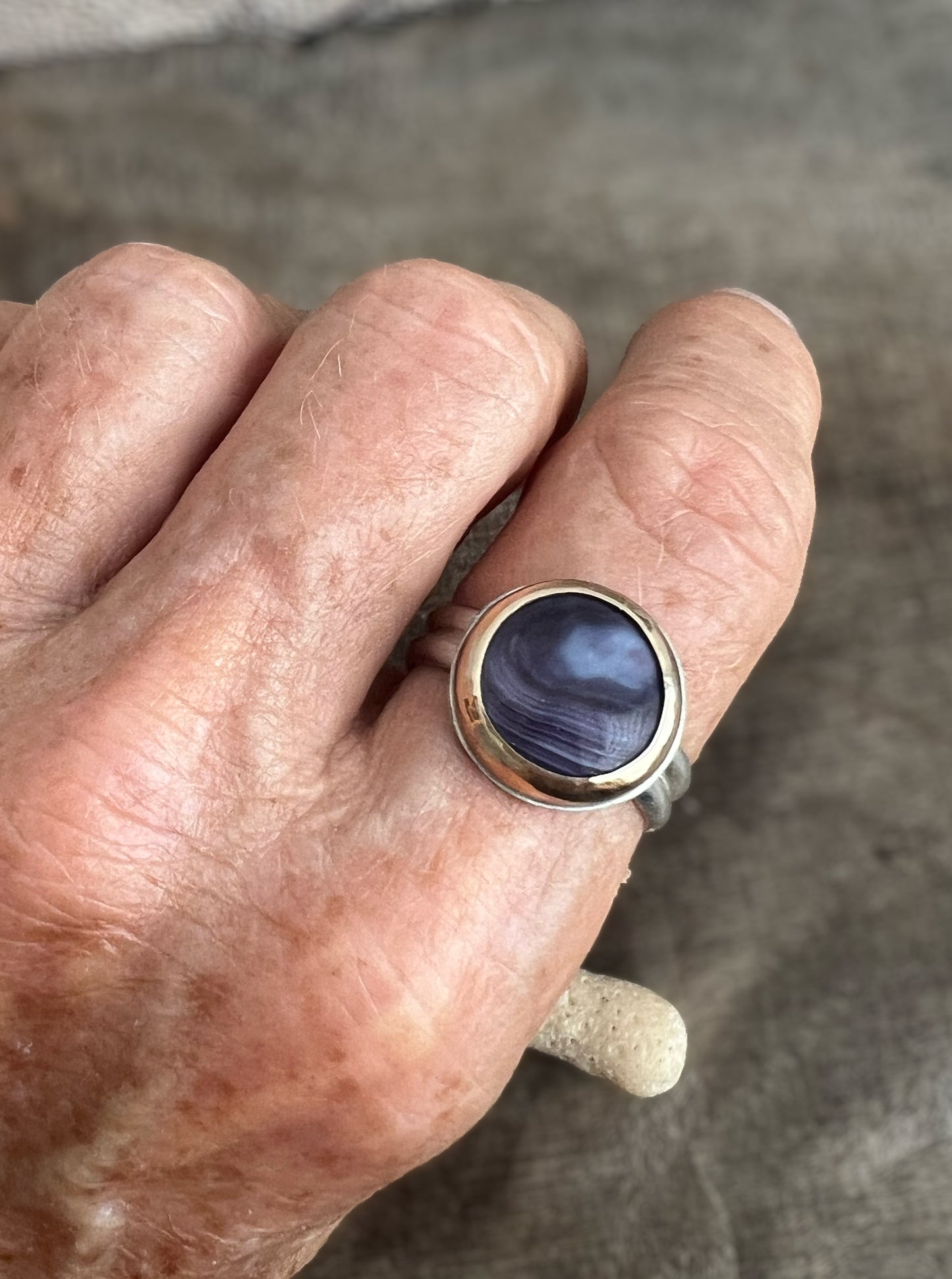 Vessel Ring with Wampum Set in 14k Gold Fill • Size 9.5
