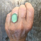 Cove Ring with Genuine Sea Glass Shown on Hand