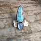 Double Amulet Ring with Larimar and Moonstone