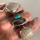 Druzy Agate + Turquoise Duet Ring • Size 7 / 7.5