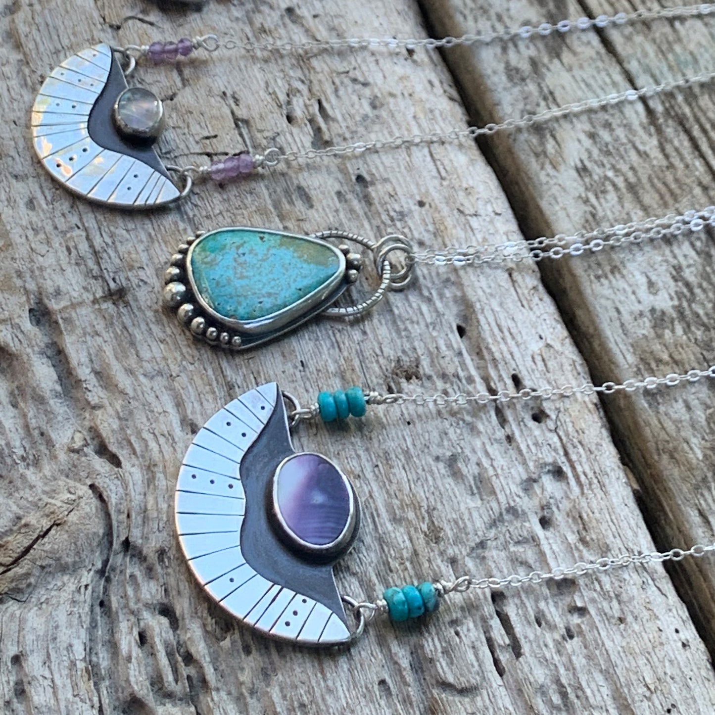 Surfacing Pendant with Wampum + Turquoise