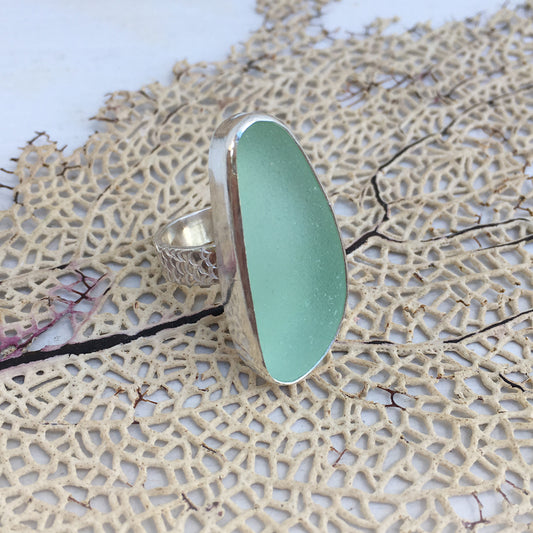 Seafoam-Seaglass-and-Sterling-Silver-Statement-Ring-with-Fishscale-Band