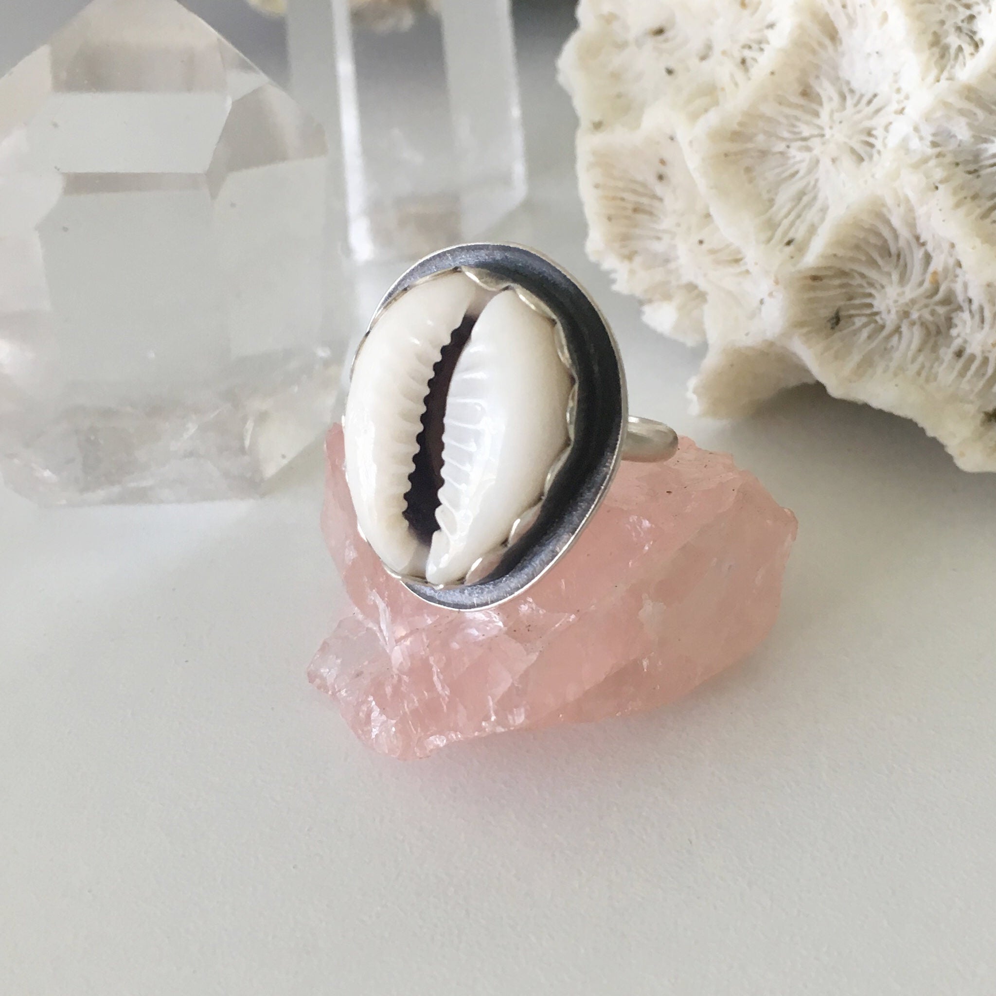 Cowrie on sale shell ring