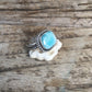 Larimar Unisex RIng with Twisted Rope Wire Detail