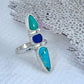 Trio Ring with Turquoise and Seaglass • Size 8