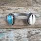 Two Treasures Cowry Shell and Larimar Cuff