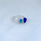 Two Treasures Ring with Turquoise and Seaglass • Size 6.5