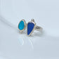 Two Treasures Ring with Turquoise and Seaglass • Size 7.5