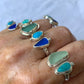 Two Treasures Ring with Turquoise and Seaglass • Size 8.5
