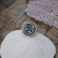 Handcrafted abalone Shell ring with hand stamped details made by Special J Creations