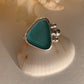 Teal Seaglass Ring • Size 7.5
