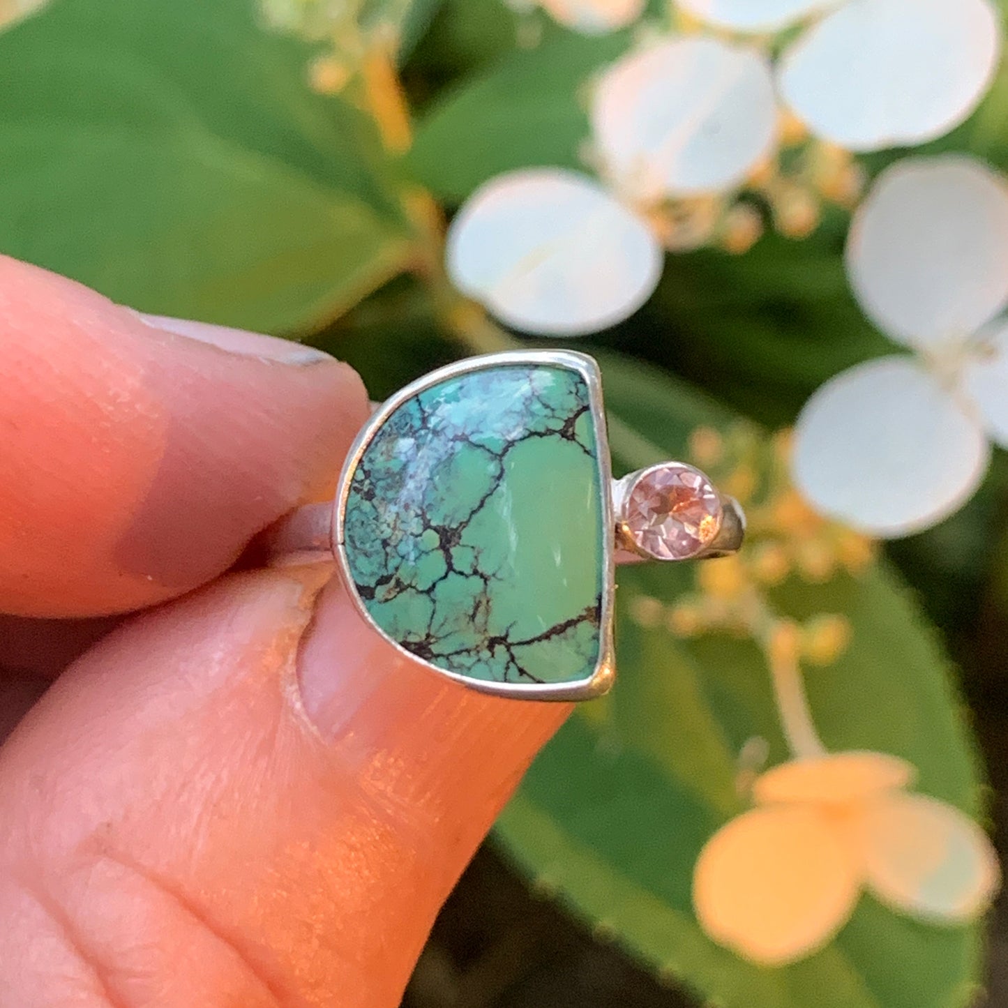 Turquoise and Oregon Sunstone Ring No. 1 • Size 9.25