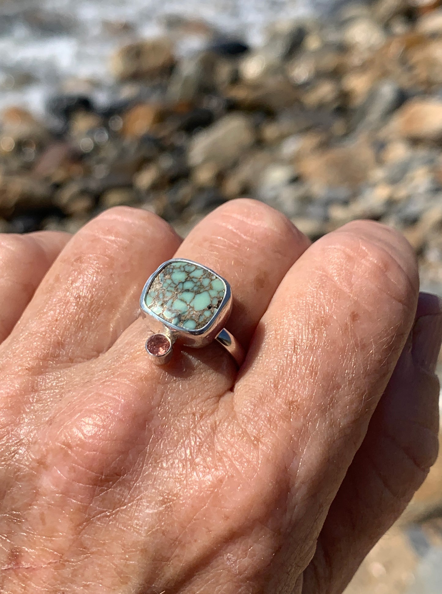 American Mined Variscite and Oregon Sunstone Ring No. 1 • Size 7.75