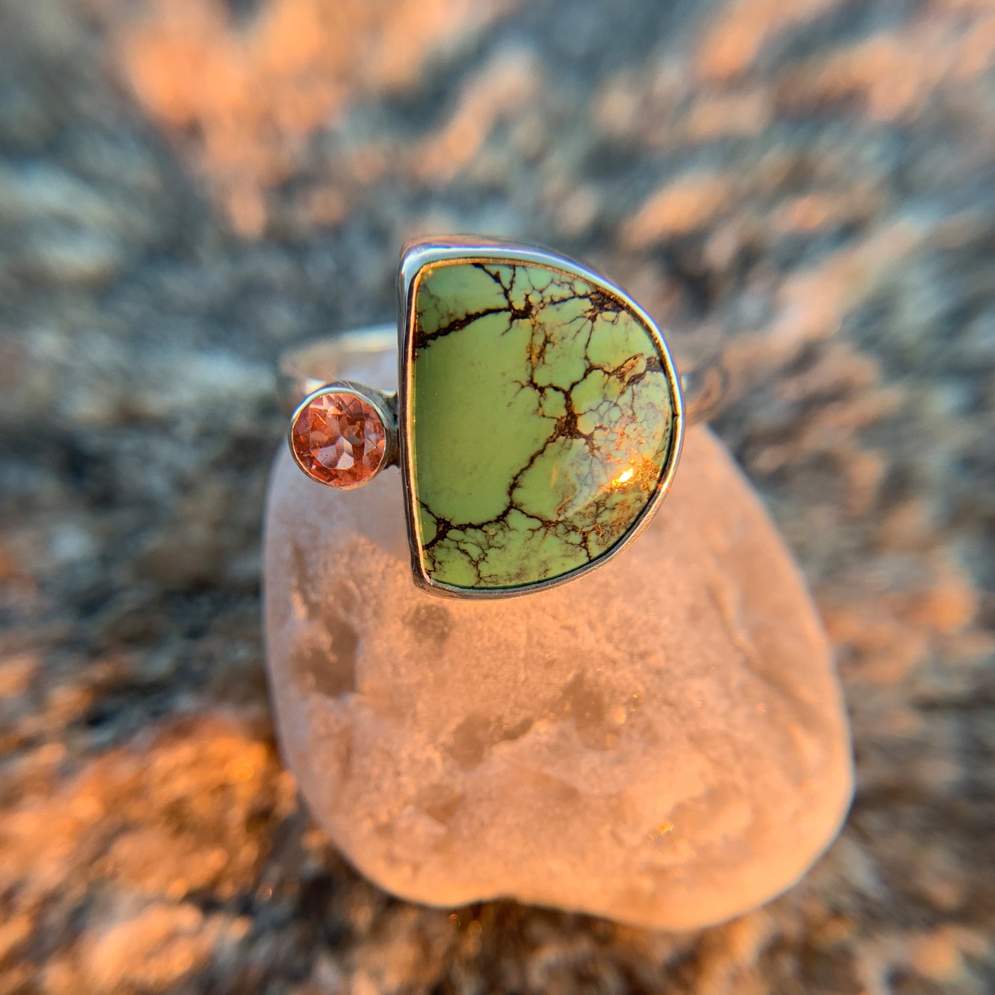 Turquoise and Oregon Sunstone Ring No. 1 • Size 9.25